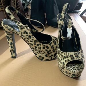 Leopard Platform Heel
